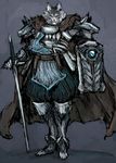  1boy armor furry godspeed male male_focus moto_murabito original shield solo sword weapon wolf 