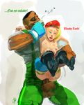  1girl anal blonde_hair blue_eyes boots braid breasts cammy_white capcom carrying clothed_male_nude_female dudley freckles held_up kenno_arkkan kennoarkkan nipples nude penis pussy reverse_suspended_congress sex shaved_pussy street_fighter tea text uncensored 