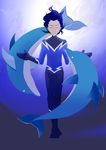  1boy aqua_lad aquaman_(series) black_hair cartoon_network dc_comics dolphin eyes_closed full_body garth gloves lowres male male_focus pixiv_thumbnail solo superhero teen_titans underwater water 