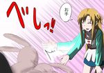  asuna_(sao) brown_hair bunny casual comic kanae_akita long_hair slapping sword_art_online translated 