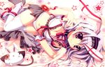  amaha_miu animal_ears bra bunny_ears bunnygirl cleavage gray_hair izumi_tsubasu long_hair mashiroiro_symphony pannya panties striped_panties thighhighs underwear 