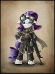  anthro anthrofied blackmorass blue_eyes clothing equine eyewear female friendship_is_magic goggle goggles gun hair horn horse looking_at_viewer mammal my_little_pony pony purple_hair ranged_weapon rarity_(mlp) solo unicorn weapon 