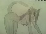 animal_ears breasts cat_ears catgirl drawing female invalid_tag sketched solo 