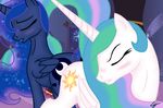  butt cutie_mark duo equine female feral friendship_is_magic horn horse incest lesbian lowgravity mammal moon my_little_pony pony princess_celestia_(mlp) princess_luna_(mlp) sex sibling sisters sun winged_unicorn wings 