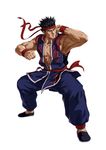  baggy_pants black_hair dougi headband kung_fu male_focus muscle official_art pants project_x_zone slippers solo spiked_hair tan virtua_fighter wristband yuki_akira 