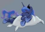  absurd_res crown cutie_mark equine eyes_closed female feral friendship_is_magic gsphere hi_res horn horse lying mammal my_little_pony pillow pony princess_luna_(mlp) solo sparkles winged_unicorn wings yanoda 