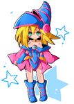  blonde_hair boots dark_magician_girl duel_monster green_eyes hat star utubo25 witch_hat yu-gi-oh! yuu-gi-ou_duel_monsters 