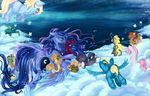  equine female feral friendship_is_magic group horn horse mammal my_little_pony pegasus pony princess_luna_(mlp) tzulin520 winged_unicorn wings 