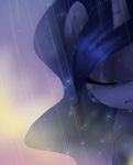  anthro anthrofied blue_hair clasherz crenair crying equine eyes_closed female feral friendship_is_magic hair horn horse long_hair mammal my_little_pony pony princess_luna_(mlp) rain sad solo tears unicorn winged_unicorn wings 