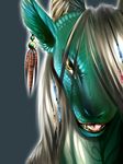  dragon drawain ear_piercing hair long_hair looking_at_viewer piercing plain_background portrait solo tongue tongue_out 