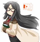  black_hair blush_stickers book closed_eyes coat glasses inaka_keikou long_hair r.o.d_the_tv read_or_die solo yomiko_readman 