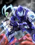  accel_world arita_haruyuki armor battle cyan_pile dead_space dead_space_2 duel_avatar highres ichikawa_ryuunosuke mayuzumi_takumu multiple_boys plasma_cutter silver_crow tentacles 