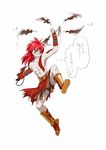  bad_id bad_pixiv_id blades_of_athena bodypaint cosplay deyezi full_body god_of_war hisame_shizumaru kratos kratos_(cosplay) long_hair male_focus ponytail red_eyes red_hair samurai_spirits solo translation_request weapon 