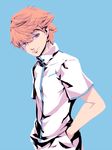  bad_id bad_pixiv_id character_request male_focus orange_hair shiro_(reptil) simple_background solo tennis_no_ouji-sama 