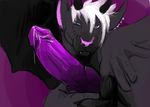  blue_eyes cum dragon erection glant_sputino hair hybrid knot looking_at_viewer looking_at_viwer male mammal mangusu penis precum purple purple_background purple_penis solo sputino white_hair wings 