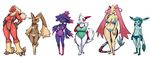  big_breasts bittenhard blaziken breasts bulge claws eeveelution female glaceon lineup lopunny male milotic mismagius nintendo pok&#233;mon pok&eacute;mon pubes sofiya_ivanova video_games wide_hips zangoose 