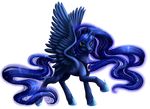  blue_eyes cutie_mark equine female feral friendship_is_magic hair horn horse kittehkatbar long_hair mammal moon my_little_pony necklace plain_background pony princess_luna_(mlp) solo sparkle transparent_background winged_unicorn wings 