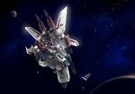  80s autobot bad_end cannon carrying corpse damaged death decepticon defeat earth flying friends good_end gun injury jetfire mecha moon no_humans oldschool planet realistic rifle robot science_fiction space star_(sky) starscream transformers weapon wings 