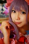  1girl asian cosplay dress female hat highres long_hair patchouli_knowledge photo purple_hair solo tenshi_myu touhou 