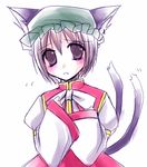  animal_ears asahina bangs cat_ears chen lowres solo touhou 