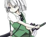  konpaku_youmu lowres nanami_natsuki oekaki sheath solo sword touhou unsheathing weapon 