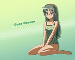  artist_request between_thighs blue_eyes casual_one-piece_swimsuit glasses green_hair hairband hayate_no_gotoku! kijima_saki long_hair one-piece_swimsuit sitting solo swimsuit wallpaper wariza 