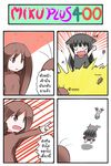  4koma animal_ears antennae black_dress black_hair brown_eyes brown_hair bug cat_ears catstudioinc_(punepuni) cockroach comic dress fish highres insect kuro_(miku_plus) multiple_girls open_mouth original personification peter_(miku_plus) pointing pointing_at_viewer thai translated 