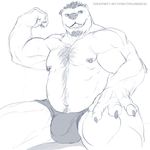  barazoku bear biceps big_muscles bulge chest_tuft chubby claws clenched_teeth clothed clothing flexing fur hairy half-dressed male mammal muscles nipple_piercing nipples pecs piercing pose sitting sketch solo speedo spelunker_sal swimsuit teeth thong topless tuft vpl 