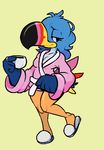  bathrobe beak bird breasts cleavage coffee crossgender female mangneto toucan toucan_sam 