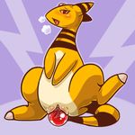  ampharos blush female looking_at_viewer nintendo open_mouth orgasm pok&#233;mon pok&eacute;mon pussy pussy_juice solo tongue tongue_out vaginal vavacung video_games 
