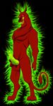  anthro anthrofied cat darthglacier erection feline fur green_penis male mammal penis precum red red_(all_dogs_go_to_heaven) red_(character) red_character) red_eyes red_fur solo yellow_tongue 
