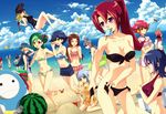  6+girls aqua_hair ball bare_shoulders beach bikini blue_hair breasts brown_hair cathy_(yuu-gi-ou_zexal) character_request cleavage crab droite droite_(yuu-gi-ou_zexal) duel_monster eyes_closed female flat_chest food fruit gagaga_girl glasses green_eyes green_hair kamishiro_rio kouzuki_anna kozuki_anna large_breasts long_hair may_(yuu-gi-ou_zexal) midriff mizuki_kotori mizuki_kotori_(yuu-gi-ou_zexal) mound_of_venus mouth_hold mugicha_(sukimachaya) multicolored_hair multiple_girls navel open_mouth popsicle purple_hair red_eyes red_hair sachi sachi_(yuu-gi-ou_zexal) sand sei sei_(yuu-gi-ou_zexal) short_hair skirt smile starfish swimsuit tsukumo_akari twintails water watermelon yellow_eyes yu-gi-oh! yugioh_zexal yuu-gi-ou_zexal 