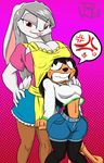  angry anthro big_breasts boob_hat breasts clothing duo female happy lagomorph lips mammal mouse nipples rabbit rodent smile the_will thewill wide_hips 
