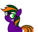  equine eyewear female foxgopher foxgopher(artist) glasses green_eyes hair horse looking_back mammal mlp_friendship_is_magic multi-colored_hair my_little_pony original_character plain_background pony purple_body solo transparent_background two_tone_hair 