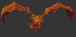  claws dragon feral horn orange_theme pira plain_background solo wings 