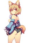  blonde_hair breasts butt clothed clothing dog_ears dog_tail female hair nipples skimpy solo yellow_eyes zakoryu 