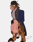  blackwell bottomless bovine bull cattle clothed clothing coat cow garb gentleman half-dressed heifer male mammal solo teats transformation udders vest 