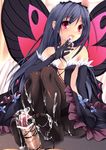  accel_world antenna_hair bare_shoulders black_gloves black_hair black_legwear blush butterfly_wings cable censored cum cum_in_mouth cum_on_body cum_on_lower_body dress elbow_gloves feet flat_chest footjob gloves happy_sex hetero highres kuroyukihime long_hair md5_mismatch open_mouth panties panties_under_pantyhose pantyhose penis red_eyes sitting smile solo_focus thighband_pantyhose underwear wings yagami_shuuichi 
