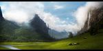  cloud day highres landscape mountain nature no_humans original river scenery sky tree wad 