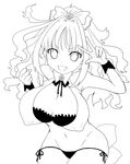  absurdres breasts covered_nipples greyscale hatomilkyt highres hino_akane_(idolmaster) idolmaster idolmaster_cinderella_girls large_breasts lineart long_hair looking_at_viewer monochrome open_mouth smile solo 