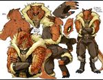  beast chain claws clothing dragon fantasy inubiko jaws lizard male model_sheet multiple_poses red_scales reptile scales scalie solo 