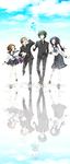  2girls absurdres balloon chitanda_eru fukube_satoshi gakuran highres hyouka ibara_mayaka multiple_boys multiple_girls oreki_houtarou reflection school_uniform serafuku sora_motsuwo 