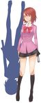  bow brown_eyes brown_hair choker evoker gun persona persona_3 ribbon ryunag school_uniform short_hair simple_background skirt smile solo takeba_yukari weapon 