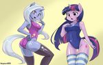  anthro anthrofied blush cutie_mark duo equine female friendship_is_magic hair horn horse human humanized looking_at_viewer mammal multi-colored_hair my_little_pony one-piece_swimsuit open_mouth pony purple_eyes shaded shepherd0821 socks swimsuit trixie_(mlp) twilight_sparkle_(mlp) two_tone_hair unicorn 