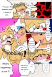  anus balls bat big_breasts blue_eyes blush breasts canine cleavage clothed clothing comic dialog dialogue english_text erection female fox hair huge_breasts kiss_mark male mammal michiyoshi miles_prower orange_hair penis rouge_the_bat sega smile sonic_(series) text white_hair wings 