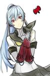  absurdres android blue_hair early_type headphones highres labrys long_hair persona persona_4:_the_ultimate_in_mayonaka_arena ponytail red_eyes robot_joints school_uniform skirt solo 