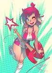  animal_ears animal_nose artist_name breasts collar furry guitar instrument kneehighs large_breasts leg_up mouse_ears mouse_tail nini_(rat_rage) open_mouth pink_hair rat_rage short_hair smile solo tail watermark web_address xavier_houssin 