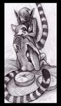  breasts couple embrace female hair kissing lemur long_hair male monochrome nipples pillow riftryu sitting sketch 