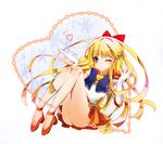  aino_minako bishoujo_senshi_sailor_moon blonde_hair blue_eyes blush bow chain choker full_body gloves hair_bow half_updo kan_(sagasaga123) long_hair magical_girl one_eye_closed orange_(color) orange_choker orange_sailor_collar orange_skirt red_bow ribbon sailor_collar sailor_senshi_uniform sailor_venus shoes skirt solo star star_choker strappy_heels super_sailor_venus white_gloves 