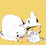  animal bad_id bad_pixiv_id bear flat_color lying male_focus monochrome nail_polish niou_masaharu on_back shiro_(reptil) simple_background solo spot_color tennis_no_ouji-sama 